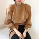 Emilia Luxury Sweaters - front shot on model, camel - Miss Mosa By Akanksha