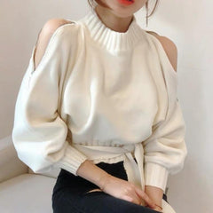 Emilia Luxury Sweaters - front shot on model, cream - Miss Mosa By Akanksha