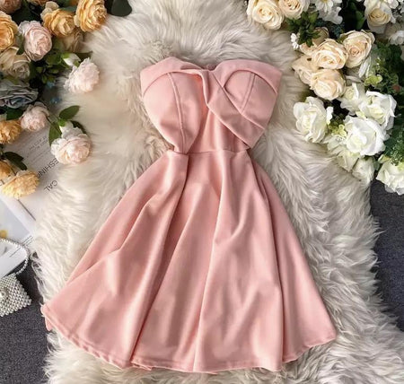 Emilia Tube Dress - flat-lay product shot, pink - Miss Mosa By Akanksha