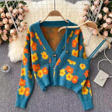 Evelyn Sweater Set In Teal Blue - styled flat-lay shot, blue - Miss Mosa By Akanksha
