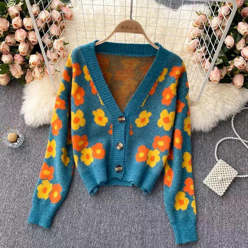Evelyn Sweater Set In Teal Blue