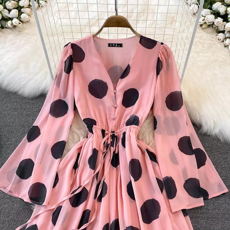 Evora Statement Jumpsuit - front shot on hanger, pink - Miss Mosa By Akanksha