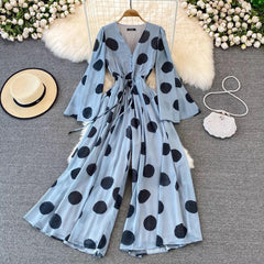 Evora Statement Jumpsuit - front shot on hanger, blue - Miss Mosa By Akanksha