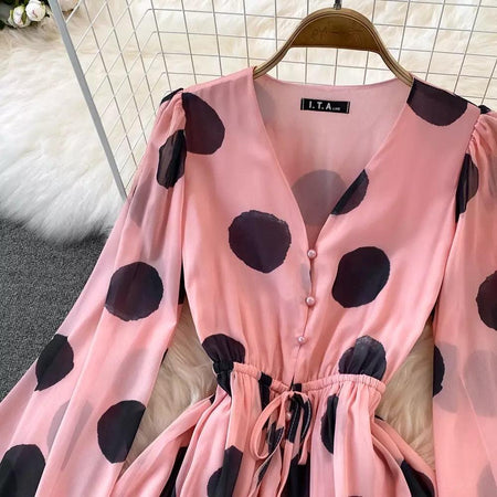 Evora Statement Jumpsuit - close-up of bodice, pink - Miss Mosa By Akanksha