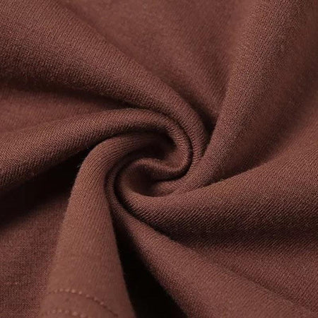 Fidaus Luxury Tracksuit - close-up of fabric texture, brown - Miss Mosa By Akanksha