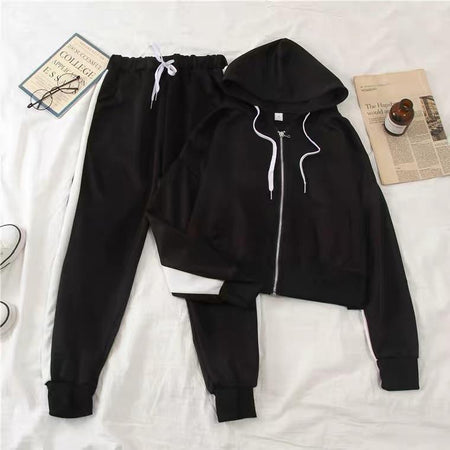 Fodel Tracksets - styled flat-lay shot, black - Miss Mosa By Akanksha