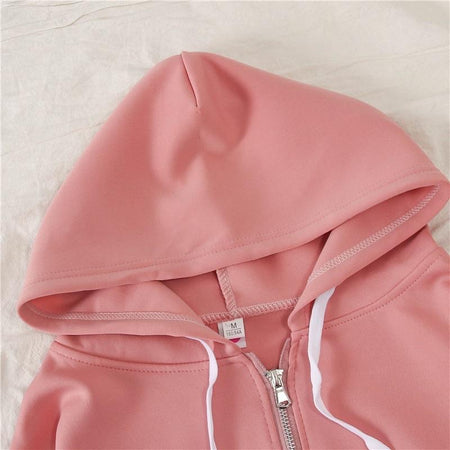 Fodel Tracksets - close-up of hood, pink - Miss Mosa By Akanksha