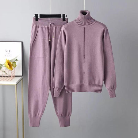 Freddy Luxury Tracksets - front shot on hanger, mauve - Miss Mosa By Akanksha
