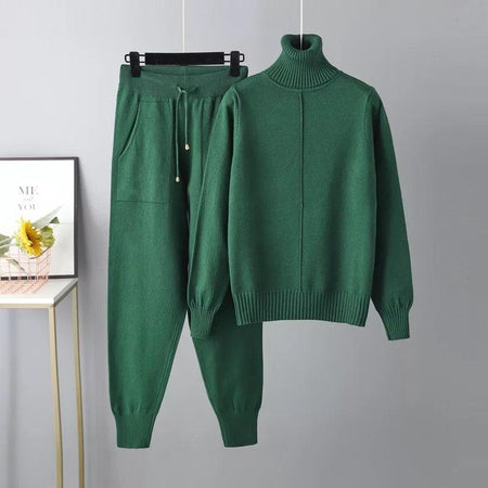 Freddy Luxury Tracksets - front shot on hanger, green - Miss Mosa By Akanksha