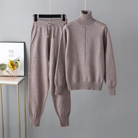 Freddy Luxury Tracksets - front shot on hanger, taupe - Miss Mosa By Akanksha