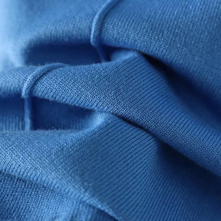 Freddy Luxury Tracksets - close-up of knit texture, blue - Miss Mosa By Akanksha
