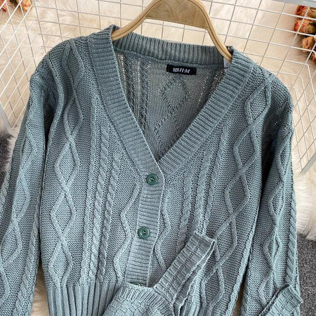 Freddy Sweater Set - front shot on hanger, blue - Miss Mosa By Akanksha