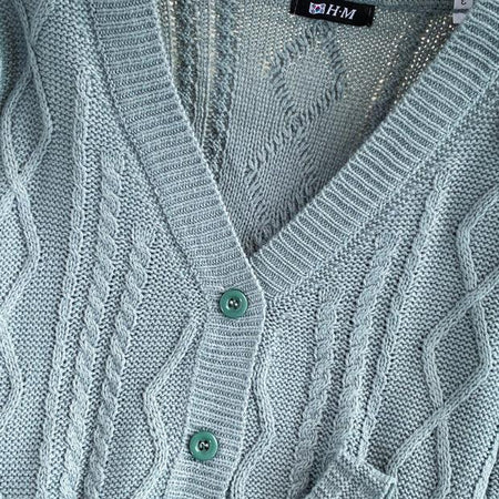 Freddy Sweater Set - close-up of neckline, blue - Miss Mosa By Akanksha