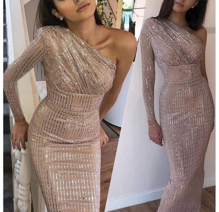 Fredger Sequined Dress in Beige - front shot on model, beige - Miss Mosa By Akanksha