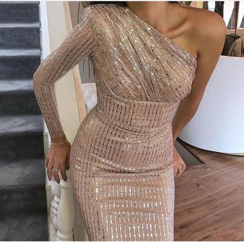 Fredger Sequined Dress in Beige