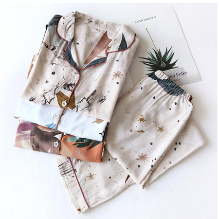 Fressia Cotton Nightsets - styled flat-lay shot, multicolour - Miss Mosa By Akanksha