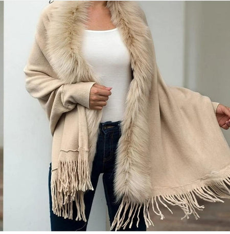 NYE Bestseller- Furry Tasseled Capes - Alamode By Akanksha