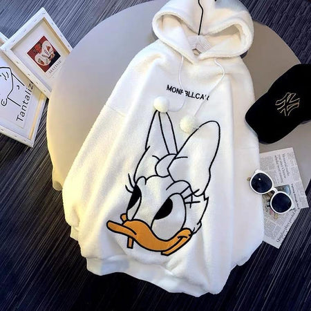Fuzzy Cute Hoodies - styled flat-lay shot, white - Miss Mosa By Akanksha