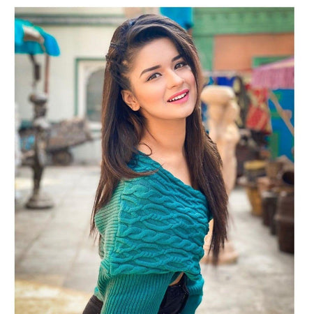 Gabriedy Ruched Sweaters - lifestyle shot on model, teal - Miss Mosa By Akanksha