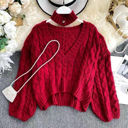 Gatsy Luxury Sweaters - styled flat-lay shot, red - Miss Mosa By Akanksha