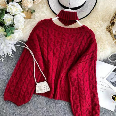 Gatsy Luxury Sweaters - styled flat-lay shot, red - Miss Mosa By Akanksha