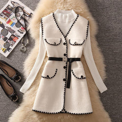 Genesis Two Piece Knit Set - styled flat-lay shot, white - Miss Mosa By Akanksha