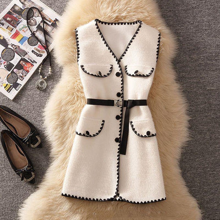 Genesis Two Piece Knit Set - styled flat-lay shot, white - Miss Mosa By Akanksha