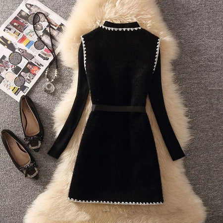 Genesis Two Piece Knit Set - back shot styled flat-lay, black - Miss Mosa By Akanksha