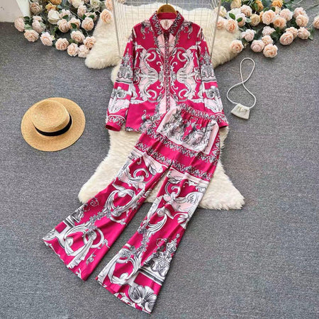 Gigi Abstract Print Coord Set - styled flat-lay shot, pink - Miss Mosa By Akanksha