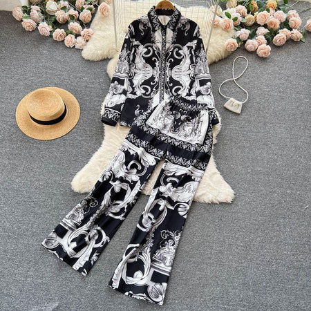 Gigi Abstract Print Coord Set - styled flat-lay shot, black and white - Miss Mosa By Akanksha