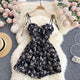 Gina Floral Dress - front shot on hanger, black - Miss Mosa By Akanksha