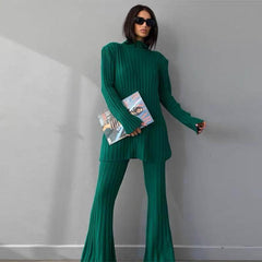 Gina Luxury Winter Tracksets - front shot on model, green - Miss Mosa By Akanksha