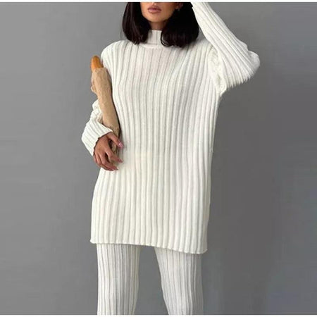 Gina Luxury Winter Tracksets - front shot on model, cream - Miss Mosa By Akanksha