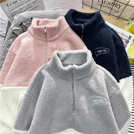 Grace Fuzzy Sweatshirt - styled flat-lay shot, multicolour - Miss Mosa By Akanksha