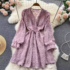 Gracy Luxury Dress - front shot on hanger, mauve - Miss Mosa By Akanksha