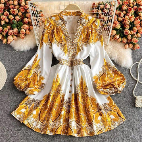 Gresse Floral Dress In Yellow