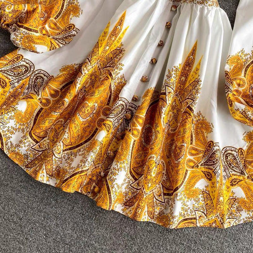 Gresse Floral Dress In Yellow