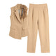 Hader Luxury Suit Set - flat-lay product shot, beige - Miss Mosa By Akanksha