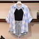 Harold Coord Set of 3 - front shot on hanger, blue - Miss Mosa By Akanksha