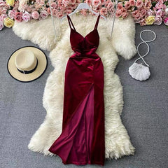 Harper Velvet Dress - styled flat-lay shot, burgundy - Miss Mosa By Akanksha