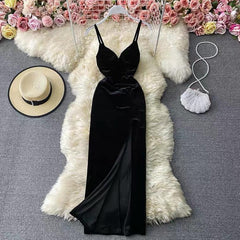 Harper Velvet Dress - styled flat-lay shot, black - Miss Mosa By Akanksha