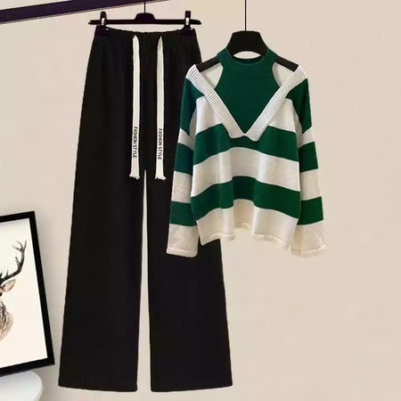 Harper Woolen Coord Set - styled flat-lay shot, green - Miss Mosa By Akanksha