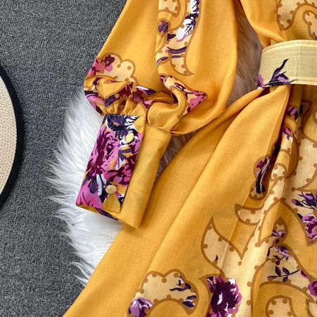 Havana Holiday Dress In Yellow - close-up of cuff, yellow - Miss Mosa By Akanksha