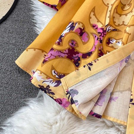 Havana Holiday Dress In Yellow - close-up of hemline, yellow - Miss Mosa By Akanksha