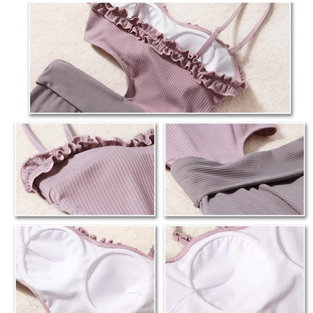 Havana Statement Swimsuit In Lilac - close-up of bodice, lilac - Miss Mosa By Akanksha