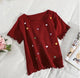 Heart Embroidered Tops - flat lay product shot, red - Miss Mosa By Akanksha