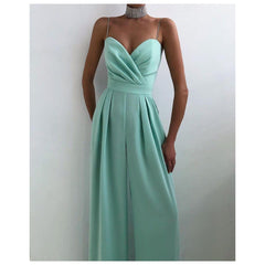 Heather Statement Jumpsuit (ONLY JUMPSUIT) - front shot on model, mint - Miss Mosa By Akanksha