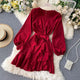 Hilda Silk Dress - front shot on hanger, red - Miss Mosa By Akanksha