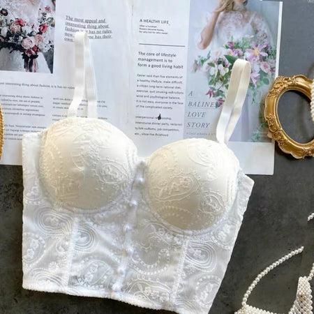 Holic Statement Bustiers - flat-lay product shot, white - Miss Mosa By Akanksha