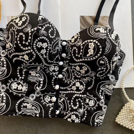 Holic Statement Bustiers - close-up of bodice, black - Miss Mosa By Akanksha